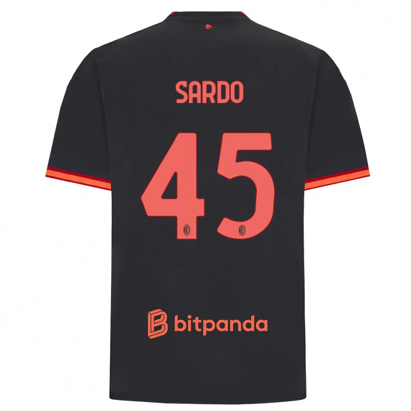 Danxen Enfant Maillot Jacopo Sardo #45 Rouge Noir Troisieme 2026/27 T-Shirt