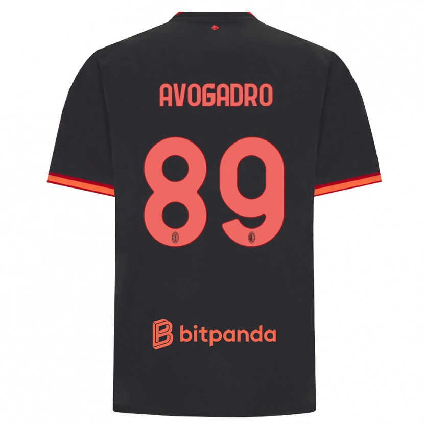 Danxen Enfant Maillot Pietro Avogadro #89 Rouge Noir Troisieme 2026/27 T-Shirt