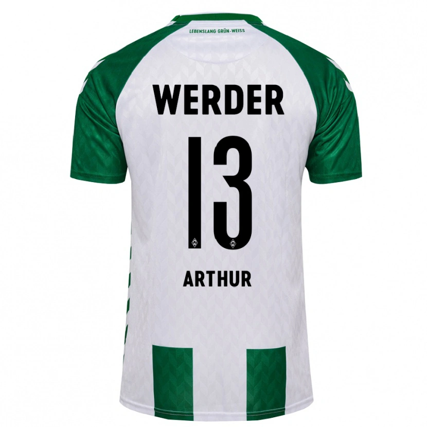 Danxen Enfant Maillot Arthur Augusto De Matos Soares #13 Vert Blanc Tenues Domicile 2026/27 T-Shirt