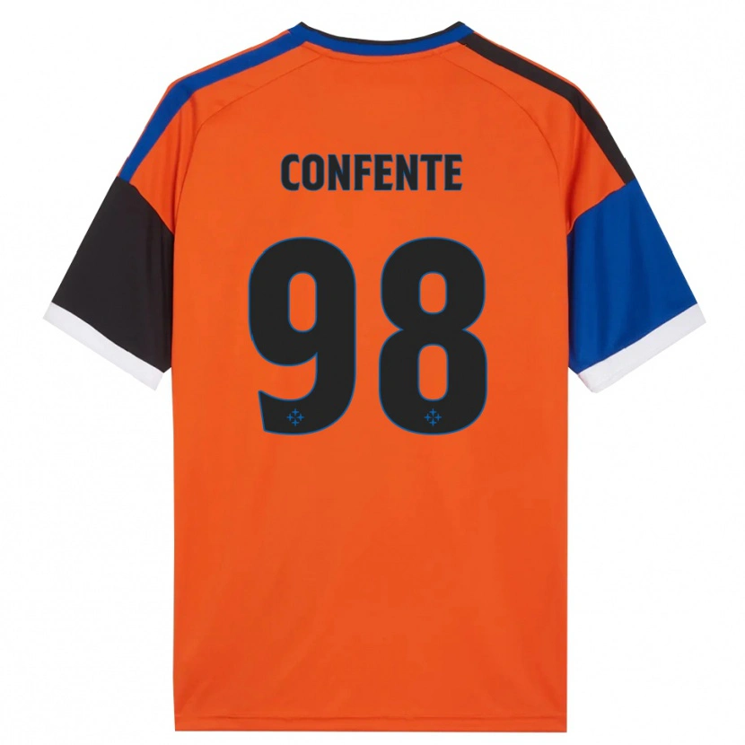 Danxen Enfant Maillot Alessandro Confente #98 Orange Bleu Noir Blanc Tenues Extérieur 2026/27 T-Shirt