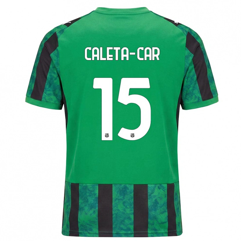 Danxen Homme Maillot Duje Caleta-Car #15 Vert Noir Blanc Tenues Domicile 2026/27 T-Shirt