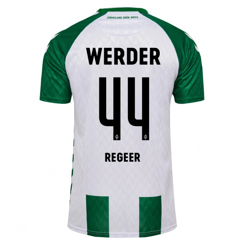 Danxen Homme Maillot Youri Regeer #44 Vert Blanc Tenues Domicile 2026/27 T-Shirt