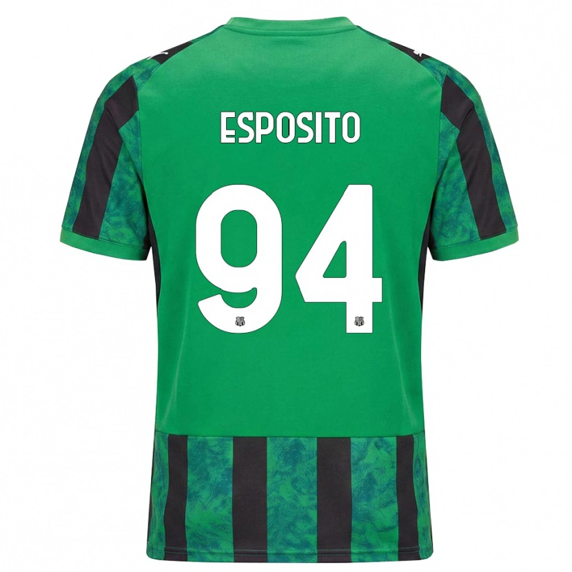 Danxen Homme Maillot Sebastiano Esposito #94 Vert Noir Blanc Tenues Domicile 2026/27 T-Shirt
