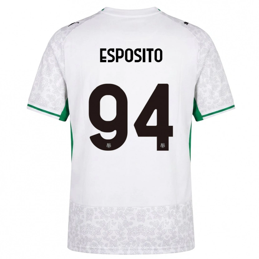 Danxen Homme Maillot Sebastiano Esposito #94 Blanc Noir Vert Tenues Extérieur 2026/27 T-Shirt