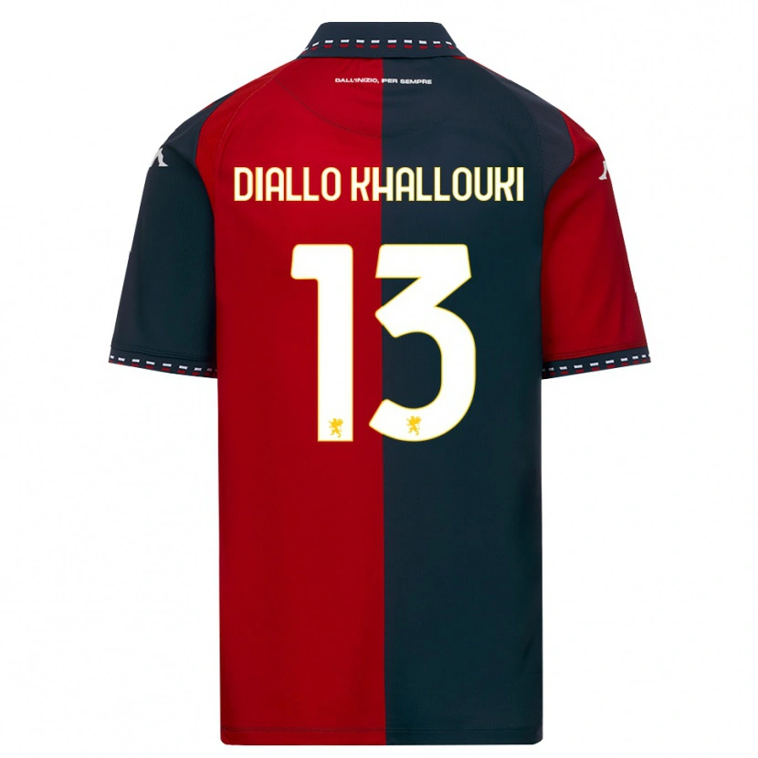 Danxen Homme Maillot Siaka Diallo Khallouki #13 Rouge Noir Blanc Tenues Domicile 2026/27 T-Shirt
