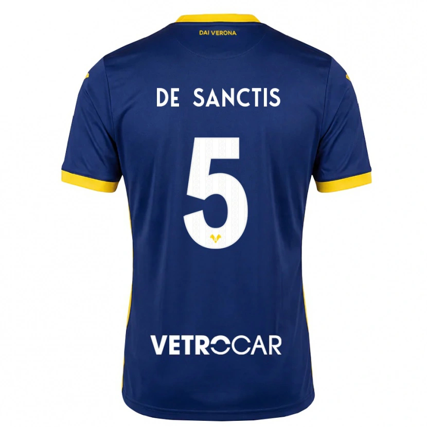 Danxen Homme Maillot Aurora De Sanctis #5 Bleu Roi Jaune Blanc Tenues Domicile 2026/27 T-Shirt