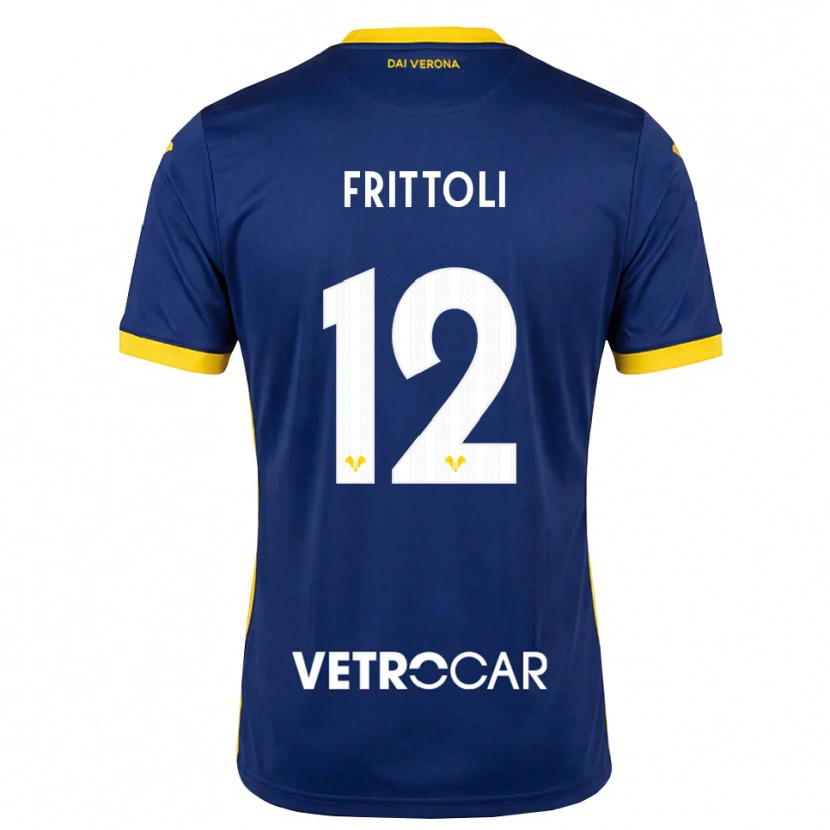 Danxen Homme Maillot Riccardo Frittoli #12 Bleu Roi Jaune Blanc Tenues Domicile 2026/27 T-Shirt