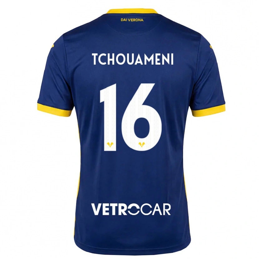 Danxen Homme Maillot Alex Tchouameni #16 Bleu Roi Jaune Blanc Tenues Domicile 2026/27 T-Shirt