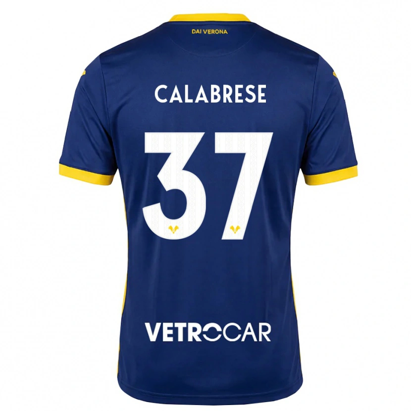 Danxen Homme Maillot Nicolò Calabrese #37 Bleu Roi Jaune Blanc Tenues Domicile 2026/27 T-Shirt