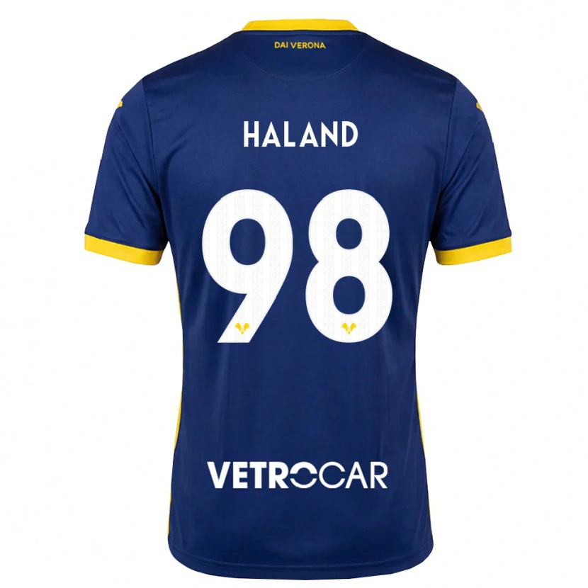 Danxen Homme Maillot Benedicte Iversen Håland #98 Bleu Roi Jaune Blanc Tenues Domicile 2026/27 T-Shirt