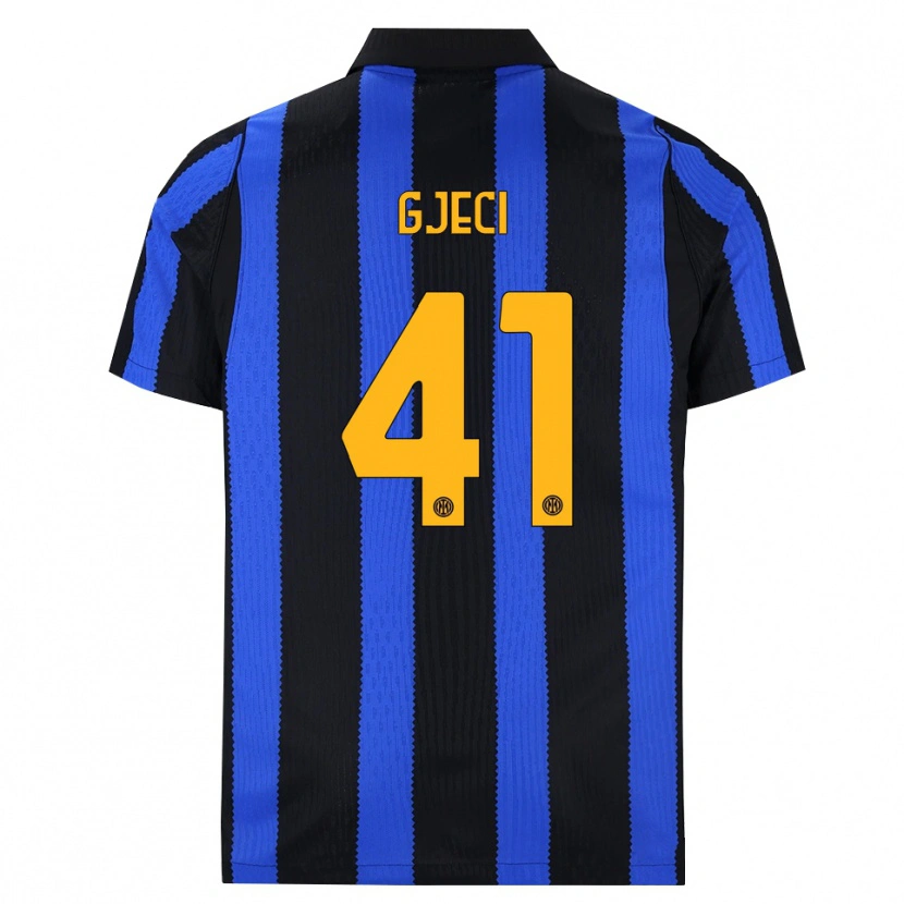 Danxen Homme Maillot Delis Gjeci #41 Noir Bleu Jaune Tenues Domicile 2026/27 T-Shirt