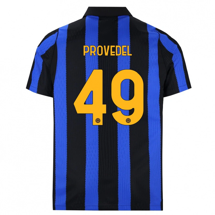 Danxen Homme Maillot Ivan Provedel #49 Noir Bleu Jaune Tenues Domicile 2026/27 T-Shirt