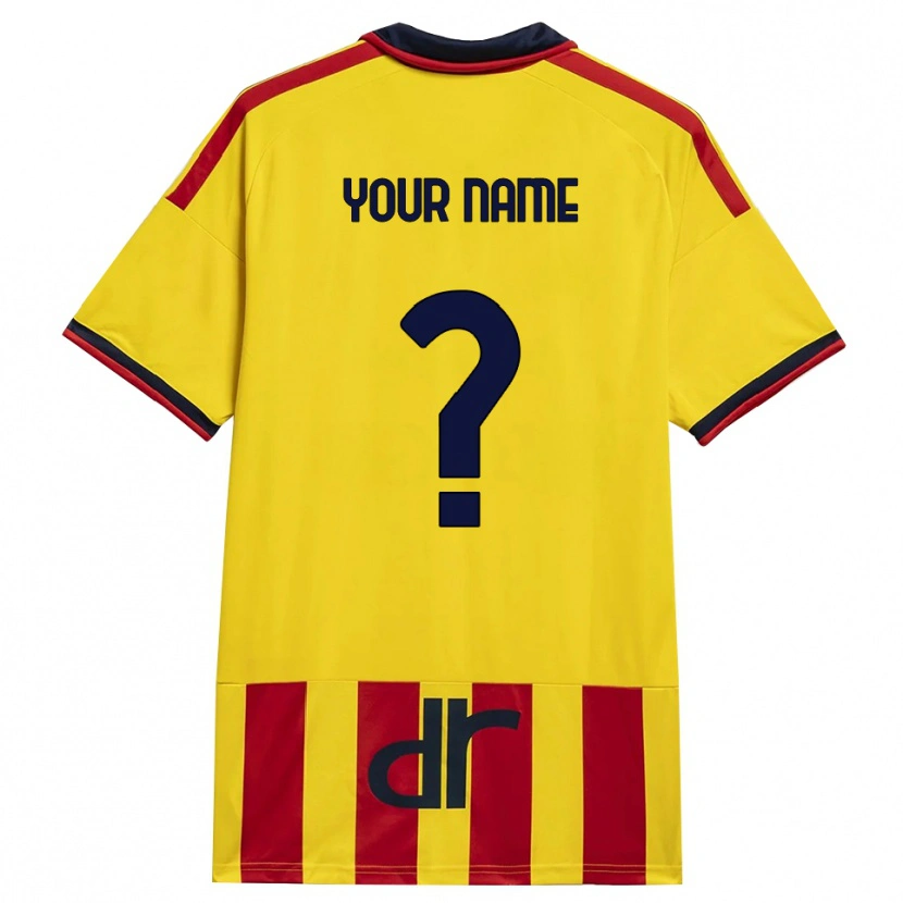 Danxen Homme Maillot Votre Nom #0 Jaune Rouge Tenues Domicile 2026/27 T-Shirt