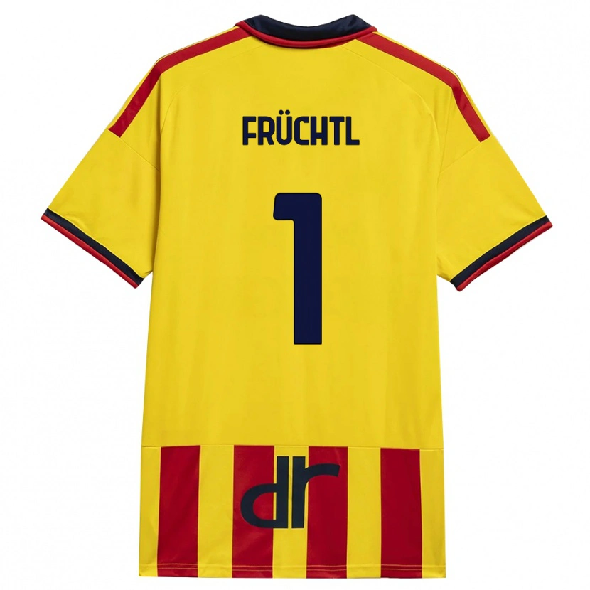 Danxen Homme Maillot Christian Früchtl #1 Jaune Rouge Tenues Domicile 2026/27 T-Shirt