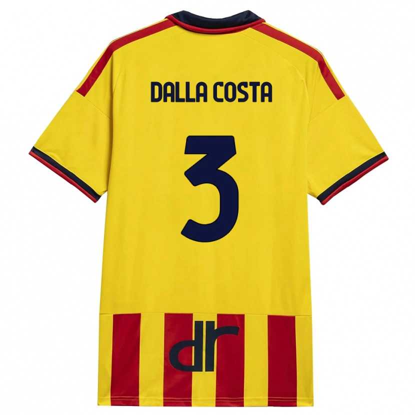 Danxen Homme Maillot Luca Dalla Costa #3 Jaune Rouge Tenues Domicile 2026/27 T-Shirt