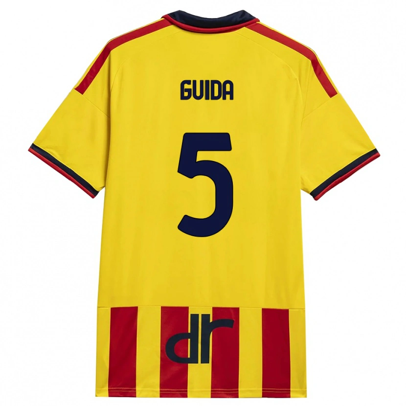 Danxen Homme Maillot Francesco Guida #5 Jaune Rouge Tenues Domicile 2026/27 T-Shirt