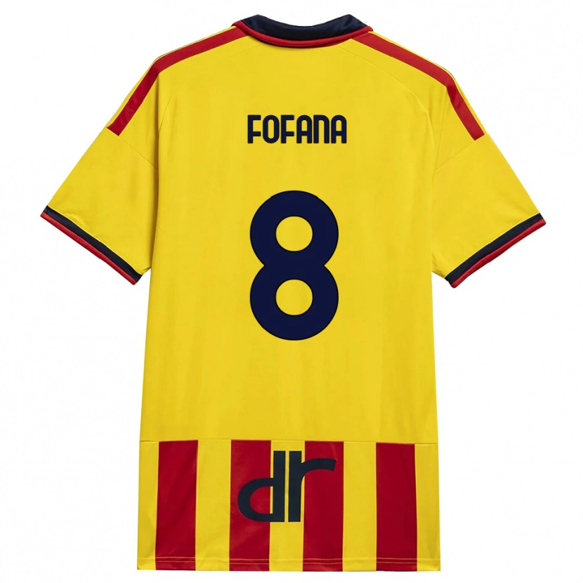 Danxen Homme Maillot Sadik Fofana #8 Jaune Rouge Tenues Domicile 2026/27 T-Shirt