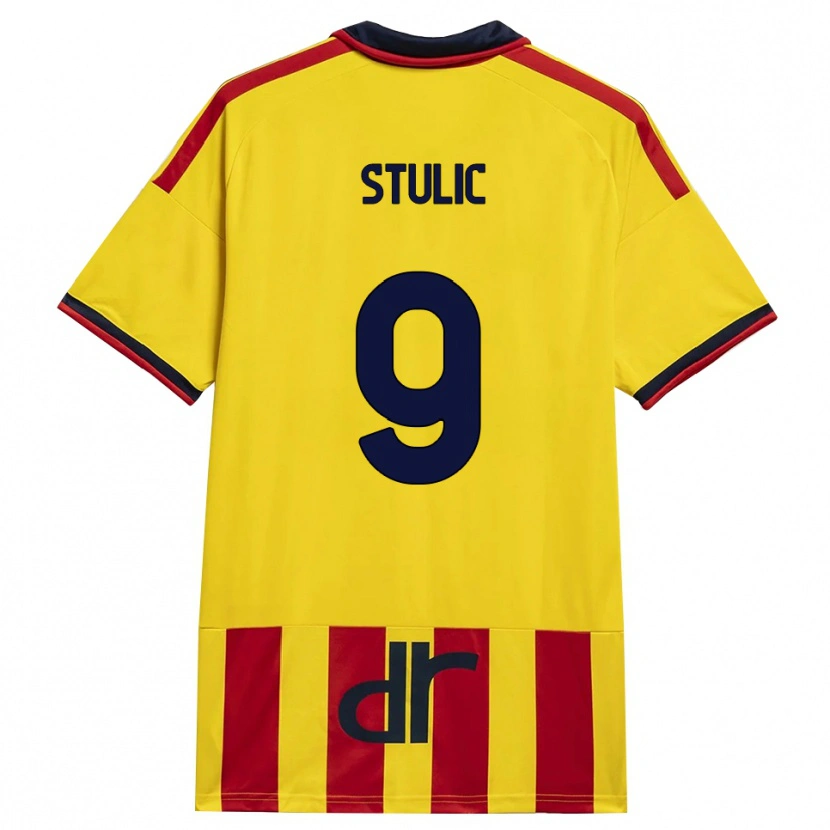 Danxen Homme Maillot Nikola Stulic #9 Jaune Rouge Tenues Domicile 2026/27 T-Shirt