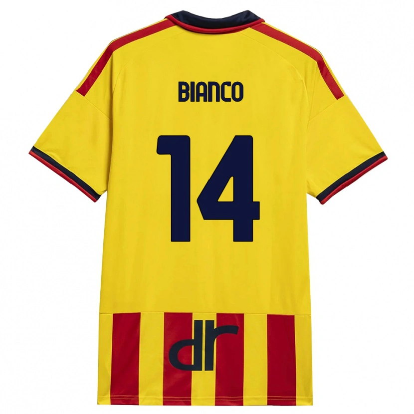 Danxen Homme Maillot Gioele Bianco #14 Jaune Rouge Tenues Domicile 2026/27 T-Shirt