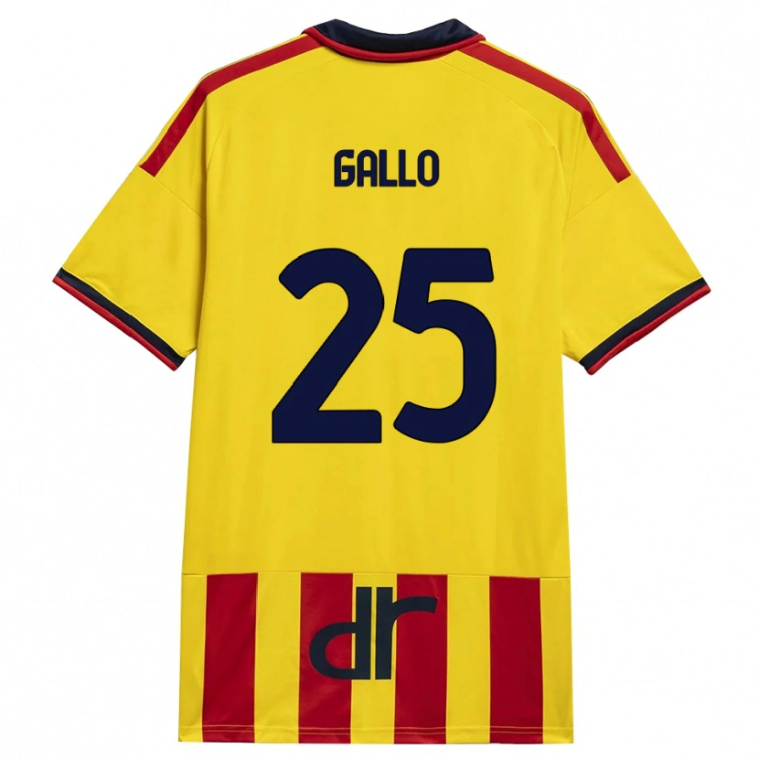 Danxen Homme Maillot Antonino Gallo #25 Jaune Rouge Tenues Domicile 2026/27 T-Shirt