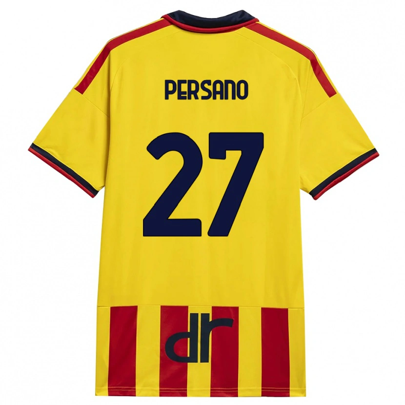 Danxen Homme Maillot Emanuele Persano #27 Jaune Rouge Tenues Domicile 2026/27 T-Shirt
