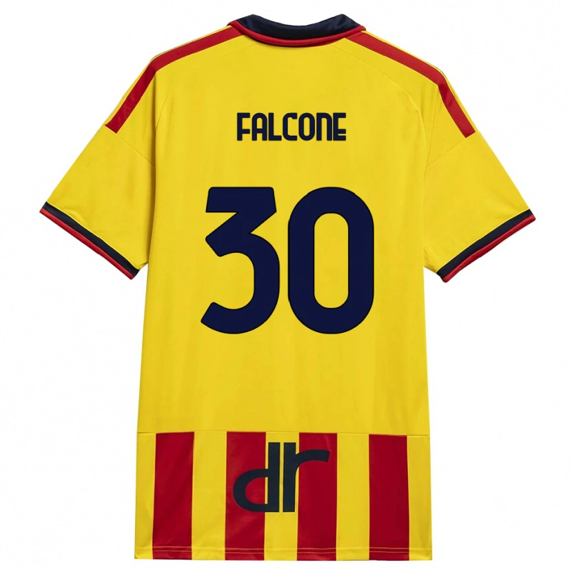 Danxen Homme Maillot Wladimiro Falcone #30 Jaune Rouge Tenues Domicile 2026/27 T-Shirt