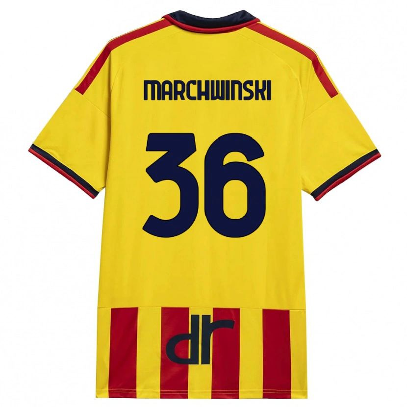 Danxen Homme Maillot Filip Marchwinski #36 Jaune Rouge Tenues Domicile 2026/27 T-Shirt