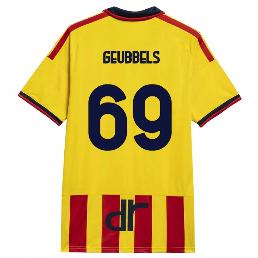Danxen Homme Maillot Willem Geubbels #69 Jaune Rouge Tenues Domicile 2026/27 T-Shirt