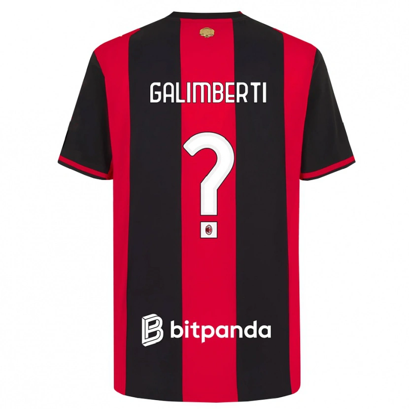 Danxen Homme Maillot Vittorio Galimberti #0 Rouge Noir Blanc Tenues Domicile 2026/27 T-Shirt