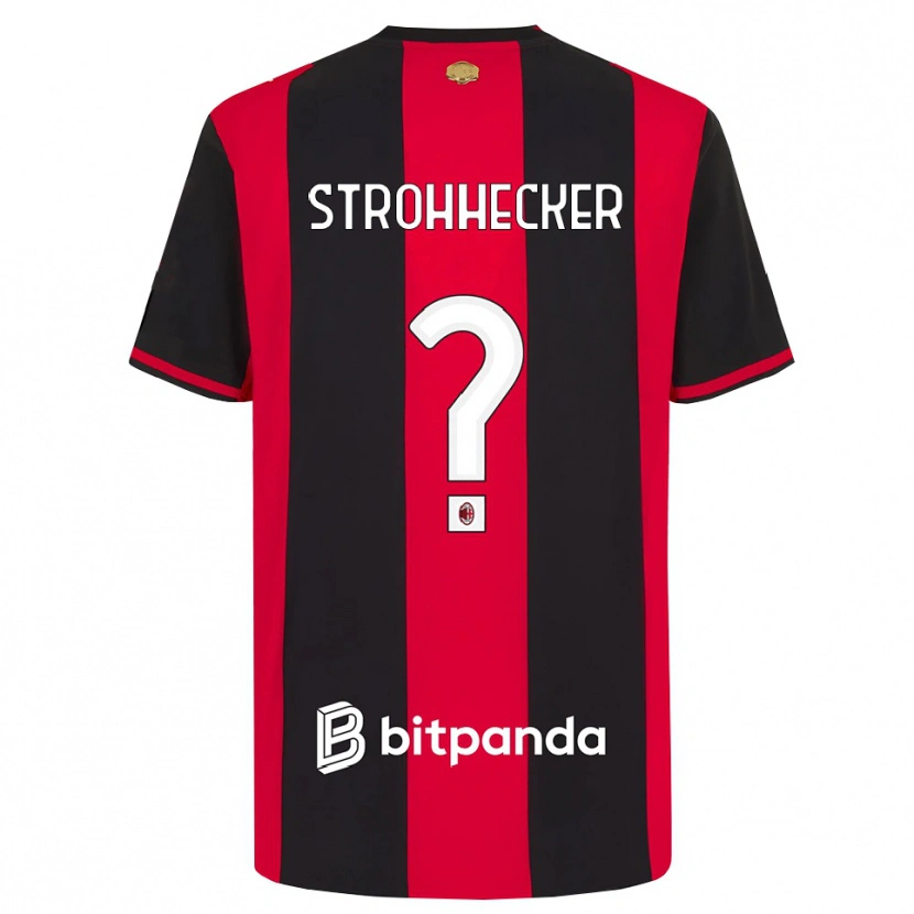 Danxen Homme Maillot Riccardo Strohhecker #0 Rouge Noir Blanc Tenues Domicile 2026/27 T-Shirt