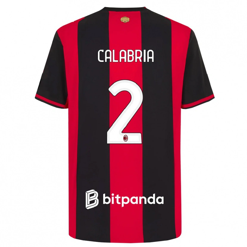Danxen Homme Maillot Davide Calabria #2 Rouge Noir Blanc Tenues Domicile 2026/27 T-Shirt