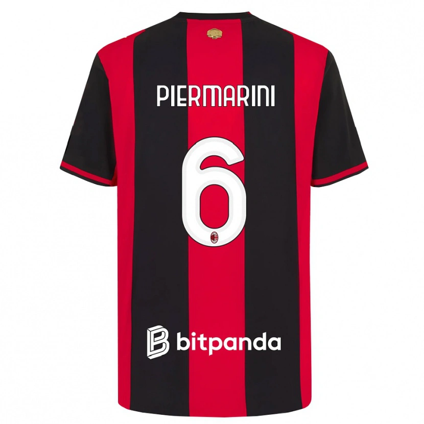 Danxen Homme Maillot Mattia Piermarini #6 Rouge Noir Blanc Tenues Domicile 2026/27 T-Shirt