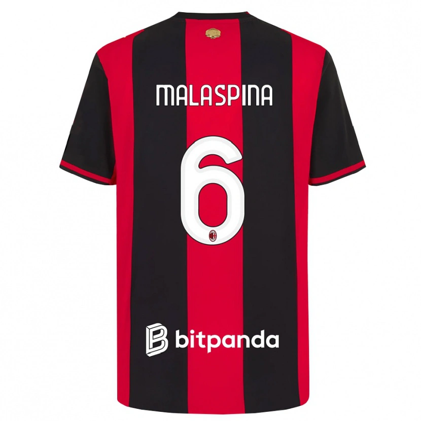 Danxen Homme Maillot Mattia Malaspina #6 Rouge Noir Blanc Tenues Domicile 2026/27 T-Shirt