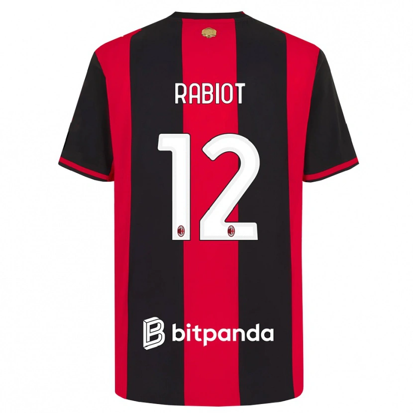 Danxen Homme Maillot Adrien Rabiot #12 Rouge Noir Blanc Tenues Domicile 2026/27 T-Shirt