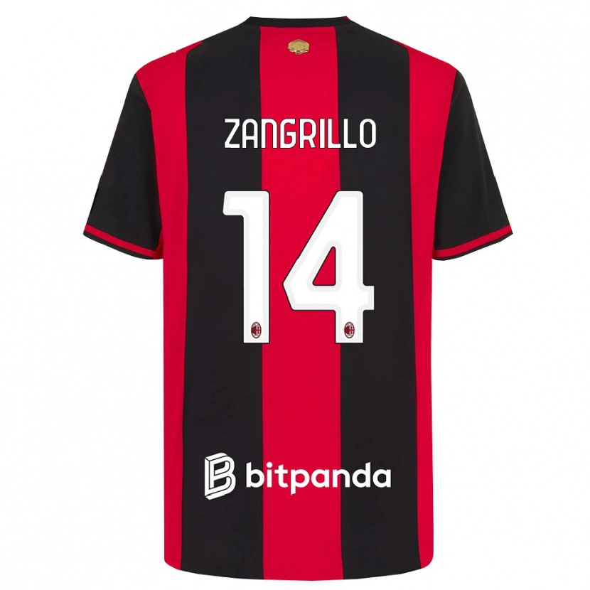 Danxen Homme Maillot Giacomo Zangrillo #14 Rouge Noir Blanc Tenues Domicile 2026/27 T-Shirt