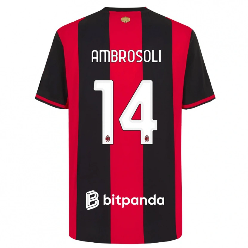 Danxen Homme Maillot Pietro Ambrosoli #14 Rouge Noir Blanc Tenues Domicile 2026/27 T-Shirt