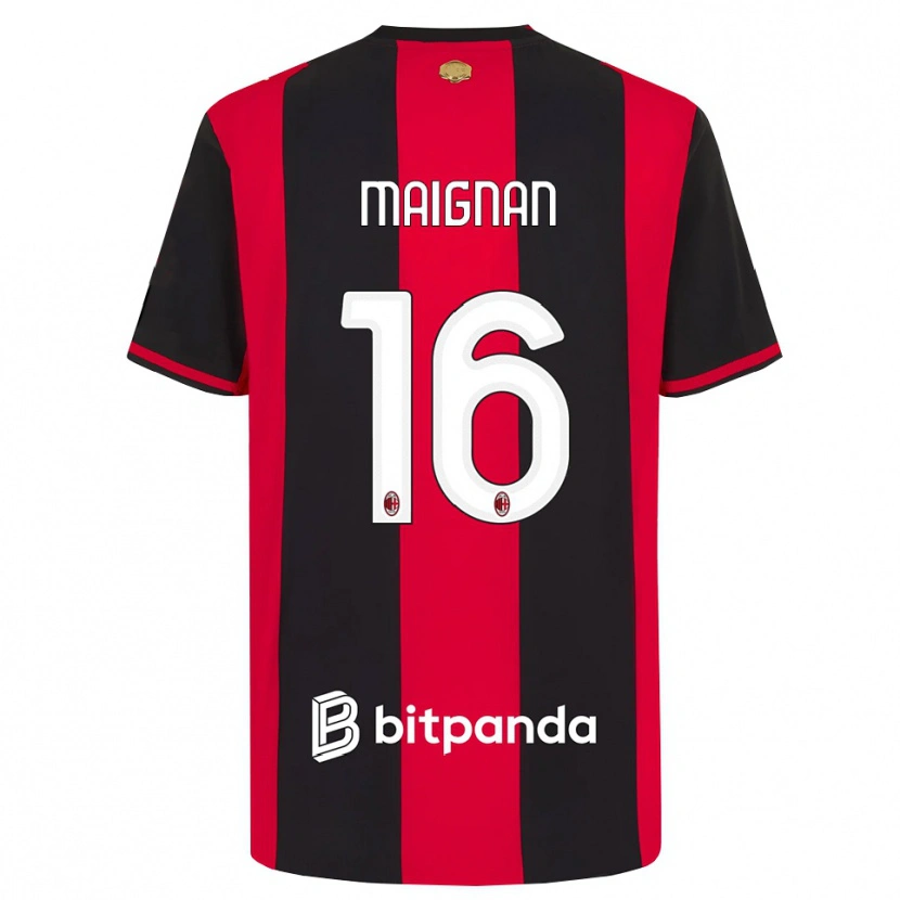 Danxen Homme Maillot Mike Maignan #16 Rouge Noir Blanc Tenues Domicile 2026/27 T-Shirt