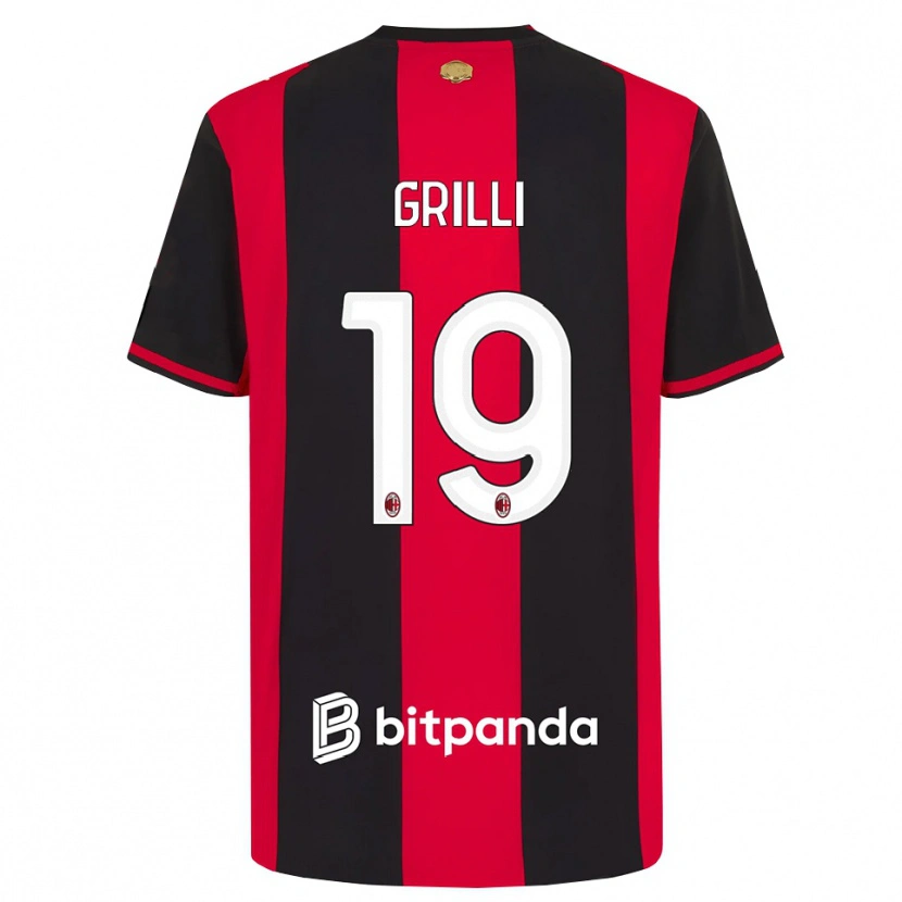 Danxen Homme Maillot Lorenzo Grilli #19 Rouge Noir Blanc Tenues Domicile 2026/27 T-Shirt