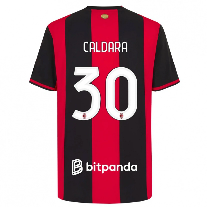 Danxen Homme Maillot Mattia Caldara #30 Rouge Noir Blanc Tenues Domicile 2026/27 T-Shirt