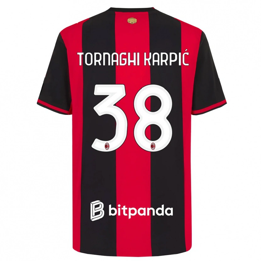 Danxen Homme Maillot Lavinia Tornaghi Karpić #38 Rouge Noir Blanc Tenues Domicile 2026/27 T-Shirt