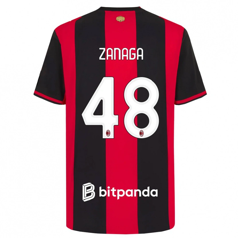 Danxen Homme Maillot Edoardo Zanaga #48 Rouge Noir Blanc Tenues Domicile 2026/27 T-Shirt