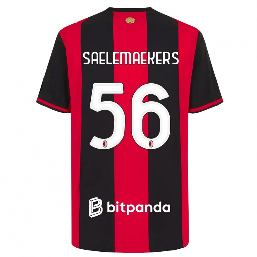 Danxen Homme Maillot Alexis Saelemaekers #56 Rouge Noir Blanc Tenues Domicile 2026/27 T-Shirt