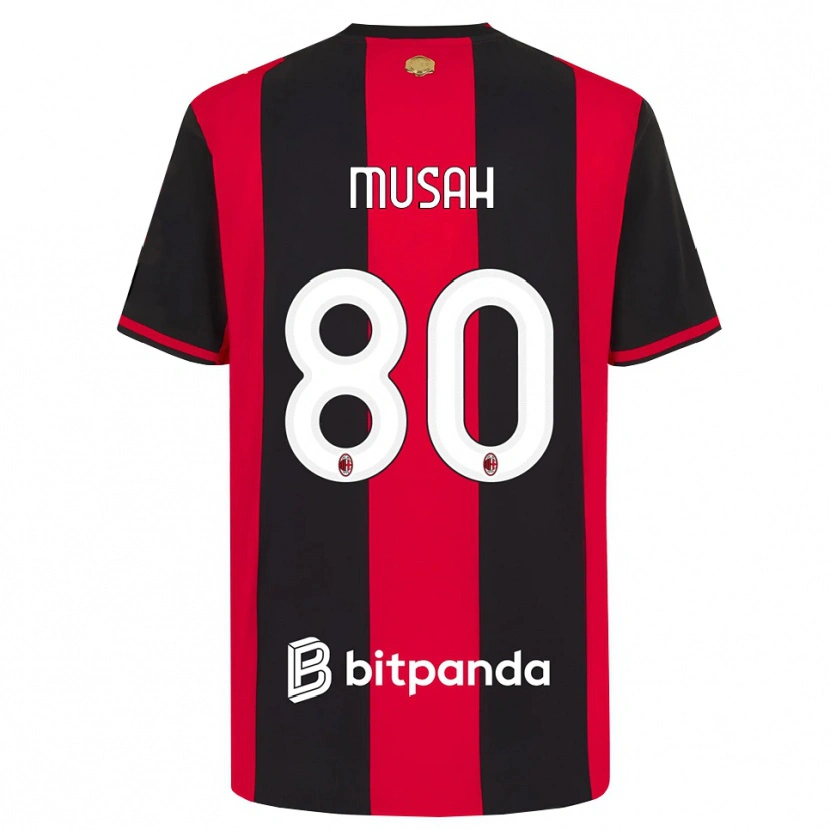 Danxen Homme Maillot Yunus Musah #80 Rouge Noir Blanc Tenues Domicile 2026/27 T-Shirt