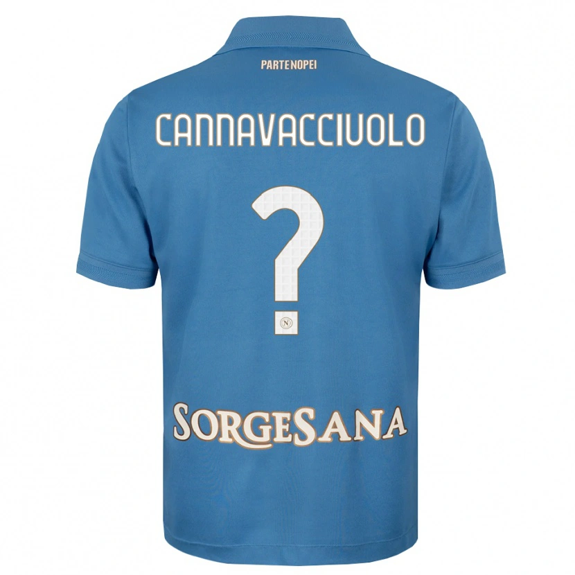 Danxen Homme Maillot Luigi Pio Cannavacciuolo #0 Bleu Brumeux Blanc Tenues Domicile 2026/27 T-Shirt