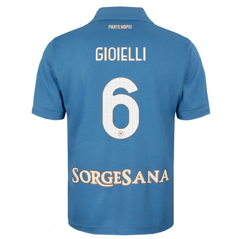 Danxen Homme Maillot Francesco Pio Gioielli #6 Bleu Brumeux Blanc Tenues Domicile 2026/27 T-Shirt
