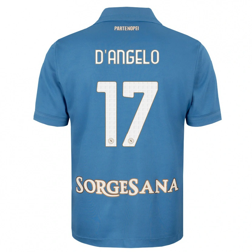 Danxen Homme Maillot Giuseppe D'angelo #17 Bleu Brumeux Blanc Tenues Domicile 2026/27 T-Shirt