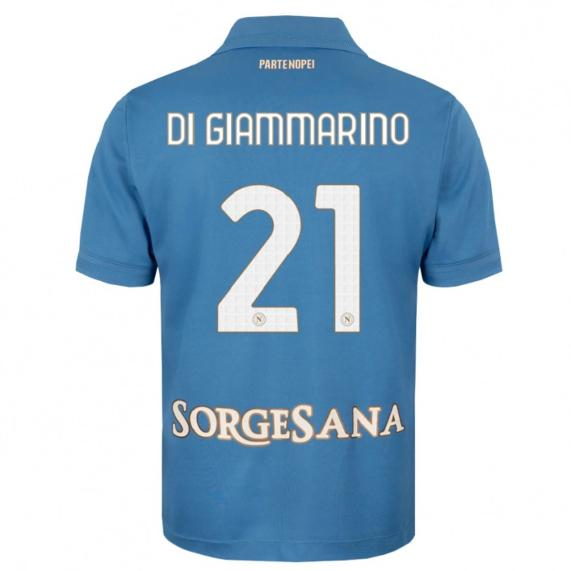 Danxen Homme Maillot Virginia Di Giammarino #21 Bleu Brumeux Blanc Tenues Domicile 2026/27 T-Shirt