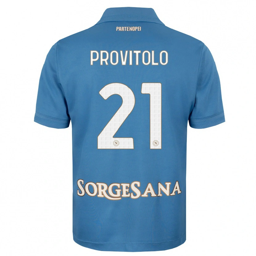 Danxen Homme Maillot Vincenzo Provitolo #21 Bleu Brumeux Blanc Tenues Domicile 2026/27 T-Shirt