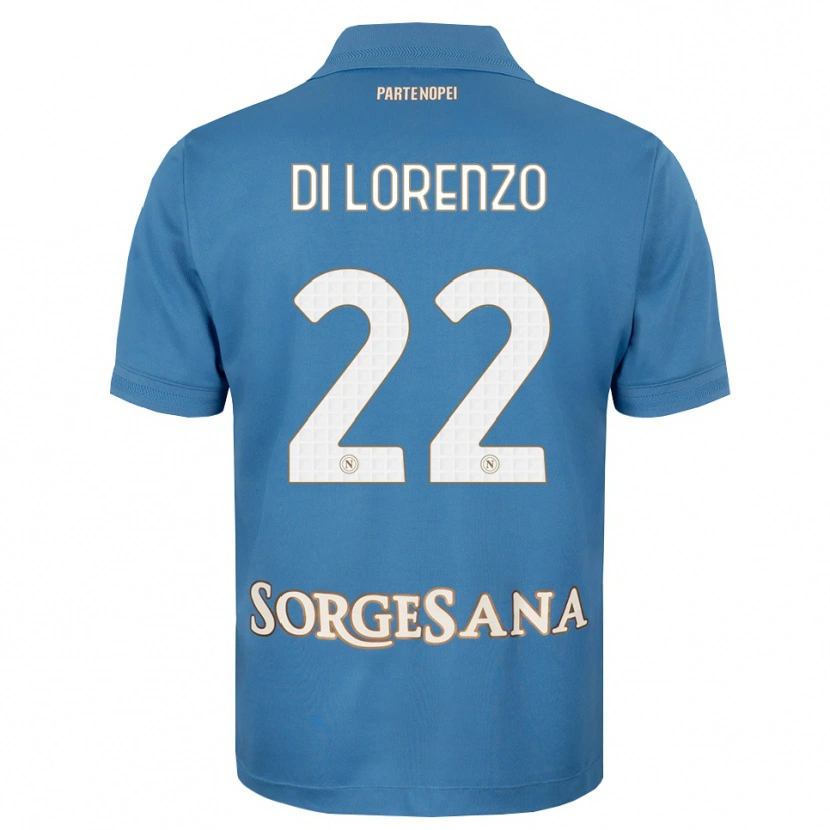 Danxen Homme Maillot Giovanni Di Lorenzo #22 Bleu Brumeux Blanc Tenues Domicile 2026/27 T-Shirt