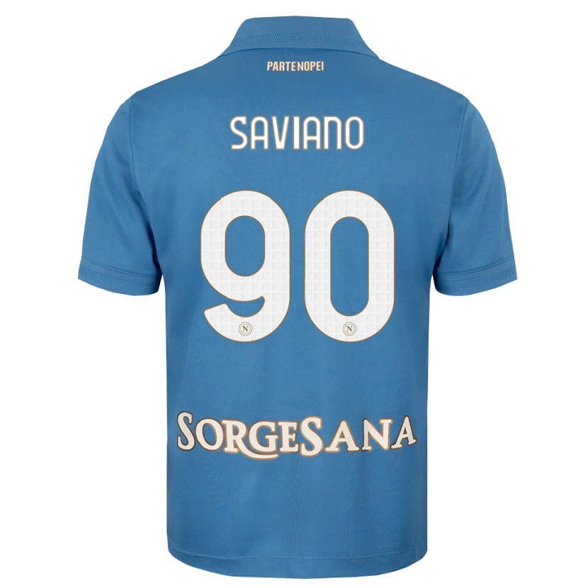 Danxen Homme Maillot Raffaele Saviano #90 Bleu Brumeux Blanc Tenues Domicile 2026/27 T-Shirt